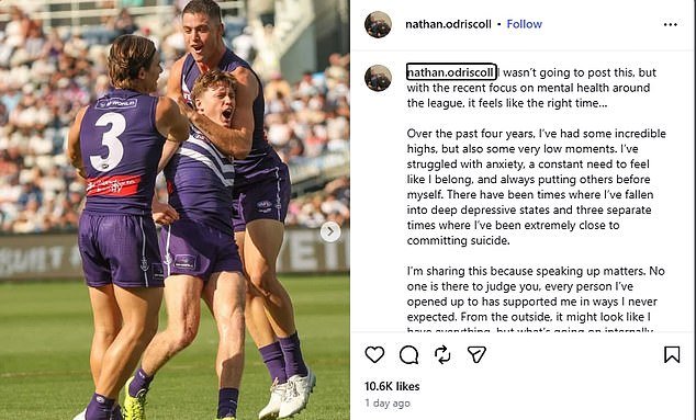 La estrella de la AFL admite que ha pensado en suicidarse en múltiples ocasiones en una confesión desgarradora